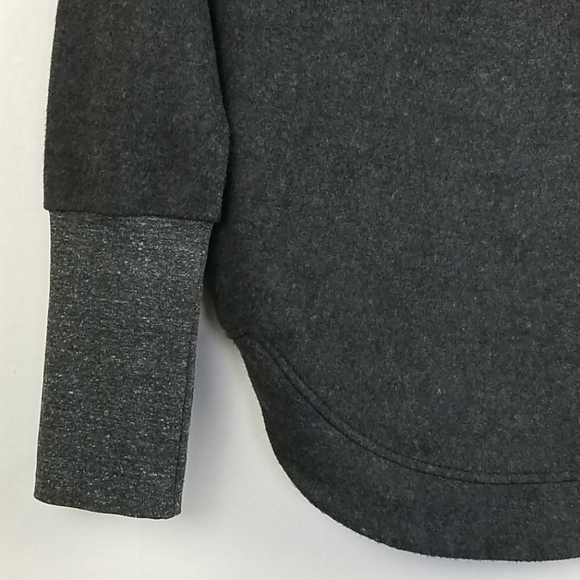 Alo Yoga Charcoal Gray Sherpa Hoodie Curved Hem Sweatshirt Size Medium - Picture 12 of 13